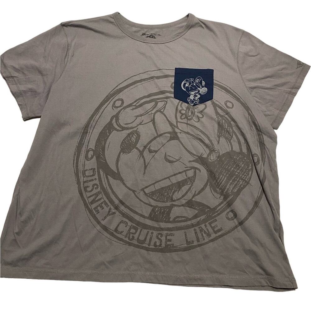 Disney Cruise Line Mens T-Shirt Gray Size 3XL